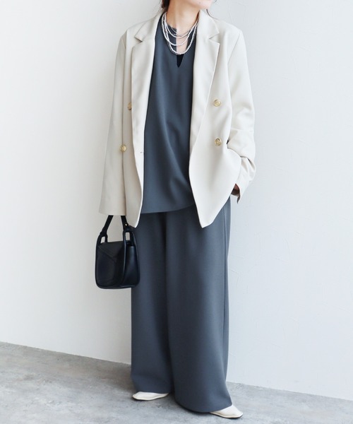 reca(レカ)の「カットジョーゼットPN/ウエストドロスト(その他パンツ・レディース・ブラック/グレイッシュブルー・M)」の9枚目の写真