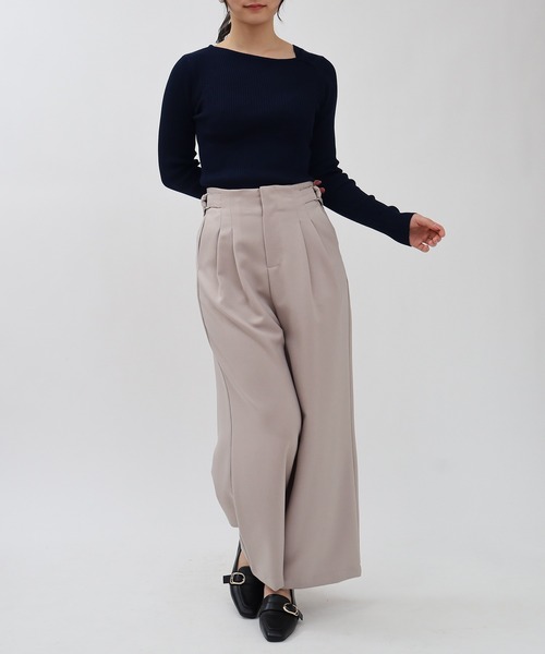TRUDEA（トルディア）の「アシメタックデザインリブニット（ニット/セーター・レディース・ブラック/ネイビー/ピンク・MEDIUM/LARGE）」の11枚目の写真