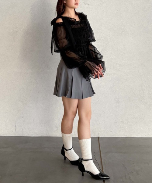 archives(アルシーヴ)の「リボンオフショルチュールTOPS(シャツ/ブラウス・レディース・アイボリー/ブラック/ピンク・MEDIUM)」の12枚目の写真