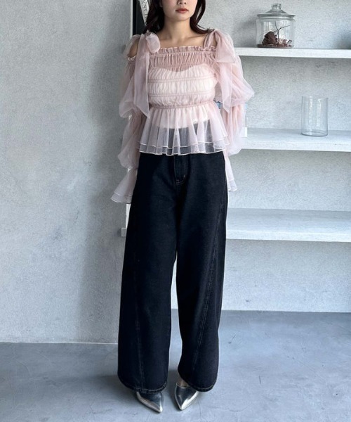 archives(アルシーヴ)の「リボンオフショルチュールTOPS(シャツ/ブラウス・レディース・アイボリー/ブラック/ピンク・MEDIUM)」の20枚目の写真