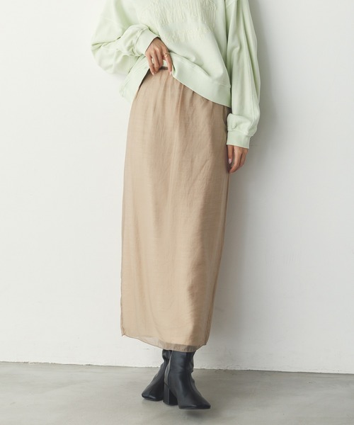 hunch(ハンチ)の「シアーポンチ レイヤードスカートセット(スカート・レディース・ベージュ/グレイッシュブルー/ブラック・FREE)」の20枚目の写真