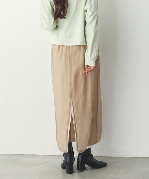 hunch(ハンチ)の「シアーポンチ レイヤードスカートセット(スカート・レディース・ベージュ/グレイッシュブルー/ブラック・FREE)」の18枚目の写真