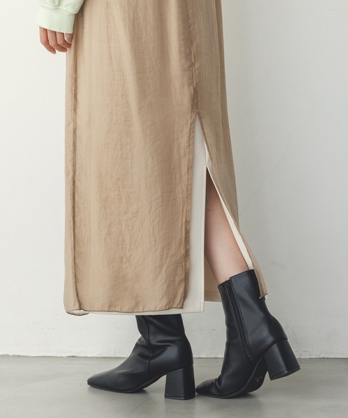 hunch(ハンチ)の「シアーポンチ レイヤードスカートセット(スカート・レディース・ベージュ/グレイッシュブルー/ブラック・FREE)」の12枚目の写真