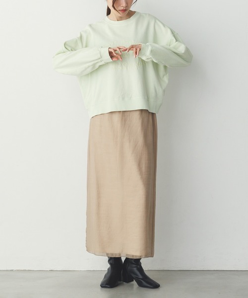 hunch(ハンチ)の「シアーポンチ レイヤードスカートセット(スカート・レディース・ベージュ/グレイッシュブルー/ブラック・FREE)」の11枚目の写真