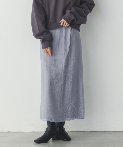 hunch（ハンチ）の「シアーポンチ レイヤードスカートセット（スカート・レディース・ベージュ/グレイッシュブルー/ブラック・FREE）」の17枚目の写真