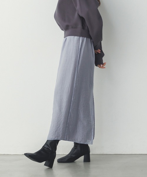 hunch（ハンチ）の「シアーポンチ レイヤードスカートセット（スカート・レディース・ベージュ/グレイッシュブルー/ブラック・FREE）」の18枚目の写真