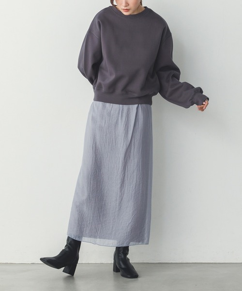 hunch（ハンチ）の「シアーポンチ レイヤードスカートセット（スカート・レディース・ベージュ/グレイッシュブルー/ブラック・FREE）」の5枚目の写真