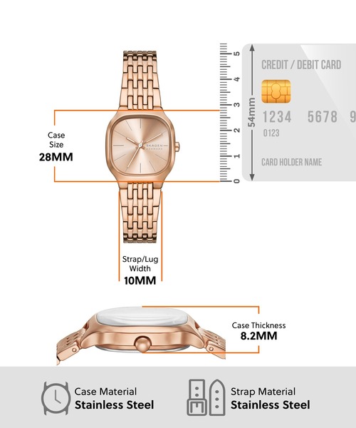 SKAGEN(スカーゲン)の「スカーゲン 腕時計 レディース アナログ ステンレス SKW3166(アナログ腕時計・レディース・ピンクゴールド・FREE)」の5枚目の写真
