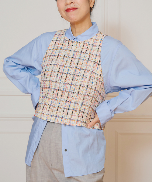 ベスト ジレ IENA LA BOUCLE ツイードビスチェ レディース セール】IENA LA BOUCLE ツイードビスチェ（ベスト）｜IENA LA