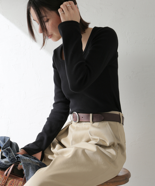 journal standard L'essage(ジャーナルスタンダードレサージュ)の「オーガニックミックステレコプルオーバー(Tシャツ/カットソー・レディース・ブラック/グレー・FREE)」の21枚目の写真