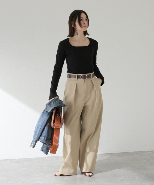 journal standard L'essage(ジャーナルスタンダードレサージュ)の「オーガニックミックステレコプルオーバー(Tシャツ/カットソー・レディース・ブラック/グレー・FREE)」の17枚目の写真