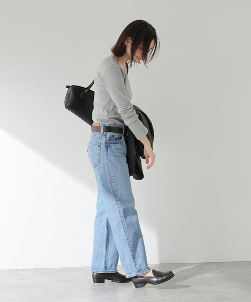 journal standard L'essage(ジャーナルスタンダードレサージュ)の「オーガニックミックステレコプルオーバー(Tシャツ/カットソー・レディース・ブラック/グレー・FREE)」の8枚目の写真