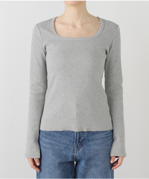 journal standard L'essage(ジャーナルスタンダードレサージュ)の「オーガニックミックステレコプルオーバー(Tシャツ/カットソー・レディース・ブラック/グレー・FREE)」の7枚目の写真