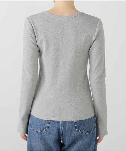 journal standard L'essage(ジャーナルスタンダードレサージュ)の「オーガニックミックステレコプルオーバー(Tシャツ/カットソー・レディース・ブラック/グレー・FREE)」の5枚目の写真