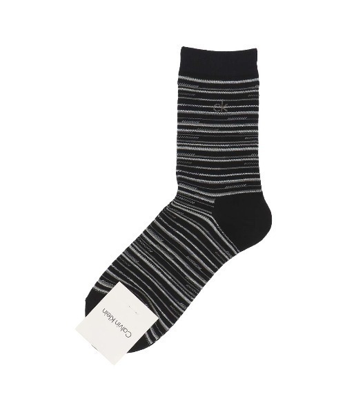 Calvin Klein（カルバン・クライン）の「Calvin Klein メンズ ランダムボーダー ミドルソックス 02542269（ソックス/靴下・メンズ・ブラック/グレー/ネイビー/レッド系その他・25-27CM）」の2枚目の写真
