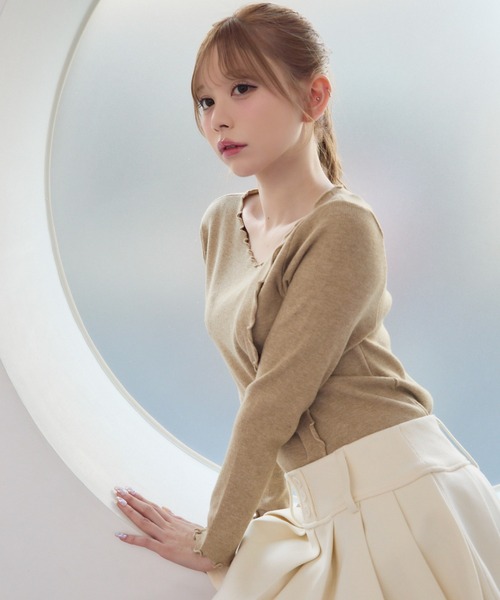 ☆たつたです☆  ダイアナ フェミニンすぎないフリルデザイン♪ lace ribbon tie frill tops | Treat ürself