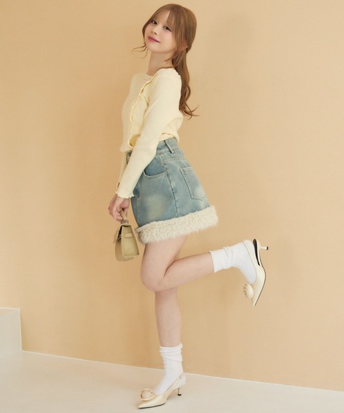 フリルデザインタイトトップス×ハートベルトデザイントップス Belchic フリルデザインタイトトップス×ハートベルトデザイントップス