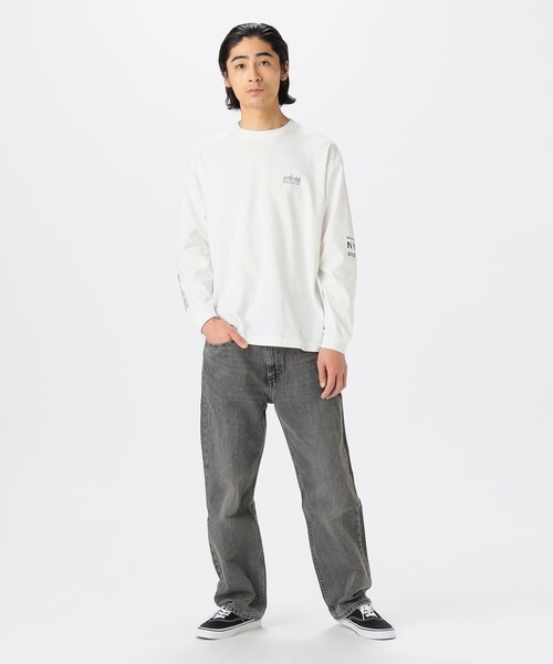 Manhattan Portage(マンハッタンポーテージ)の「Manhattan Portage / Long Sleeve Print T-Shirt(Tシャツ/カットソー・メンズ・ブラック/ホワイト・L/S/M/XL)」の3枚目の写真