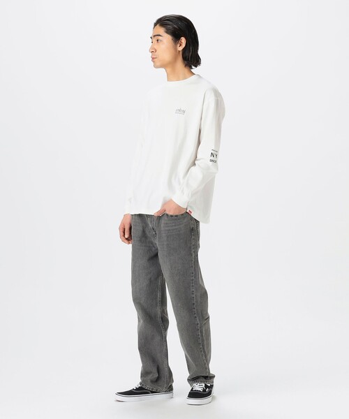 Manhattan Portage(マンハッタンポーテージ)の「Manhattan Portage / Long Sleeve Print T-Shirt(Tシャツ/カットソー・メンズ・ブラック/ホワイト・L/S/M/XL)」の4枚目の写真