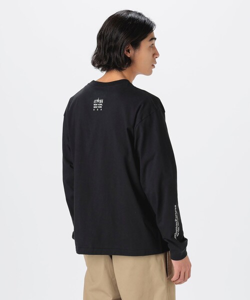 Manhattan Portage(マンハッタンポーテージ)の「Manhattan Portage / Long Sleeve Print T-Shirt(Tシャツ/カットソー・メンズ・ブラック/ホワイト・L/S/M/XL)」の9枚目の写真