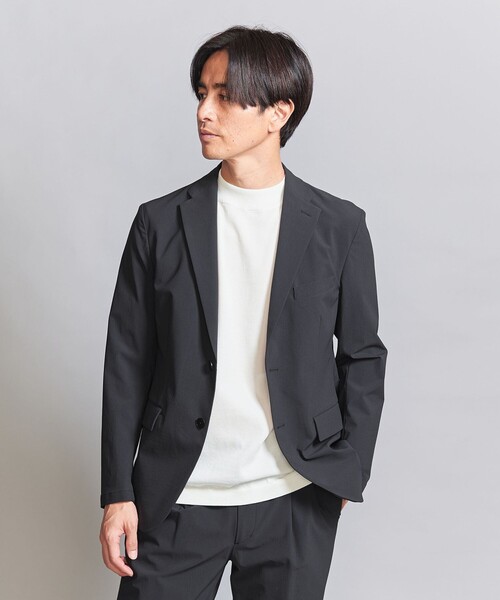 極美品 ユナイテッドアローズ ノーカラージャケット セットアップ ネイビー L BEAUTY＆YOUTH UNITED ARROWS セットアップ 「WEB限定 WARDROBE