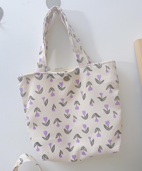 Mignonjour(ミニョンジュール)の「Mignonjour/チューリップ柄ミニトートバッグ M2663(トートバッグ・レディース・レッド/イエロー/パープル・FREE)」の1枚目の写真