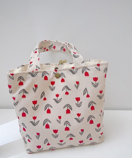Mignonjour/チューリップ柄ミニトートバッグ M2663（トートバッグ