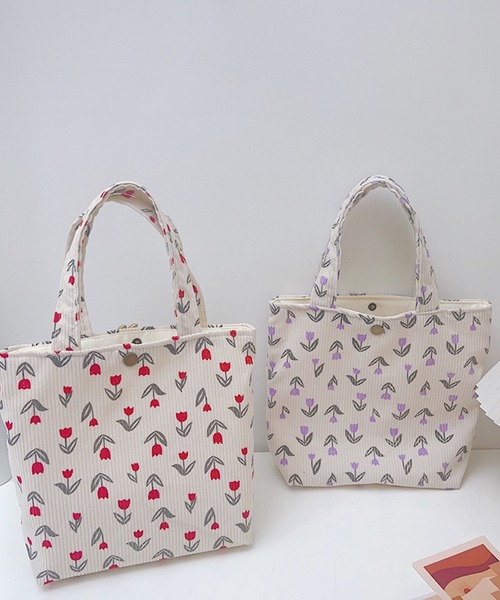 Mignonjour(ミニョンジュール)の「Mignonjour/チューリップ柄ミニトートバッグ M2663(トートバッグ・レディース・レッド/イエロー/パープル・FREE)」の4枚目の写真