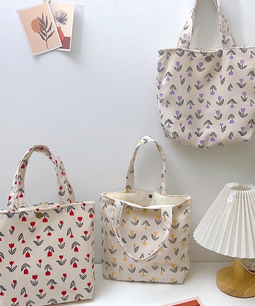 Mignonjour(ミニョンジュール)の「Mignonjour/チューリップ柄ミニトートバッグ M2663(トートバッグ・レディース・レッド/イエロー/パープル・FREE)」の5枚目の写真