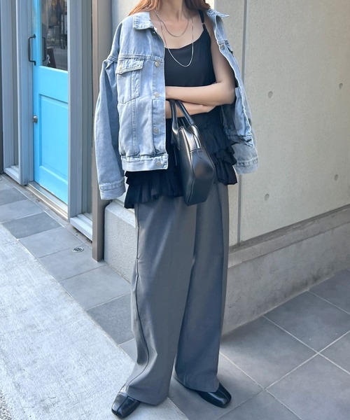 Futier land(フューティアランド)の「裾フリルキャミソール(キャミソール・レディース・ブラック/アイボリー/グレー/ホワイト/ブラック系その他・FREE)」の7枚目の写真