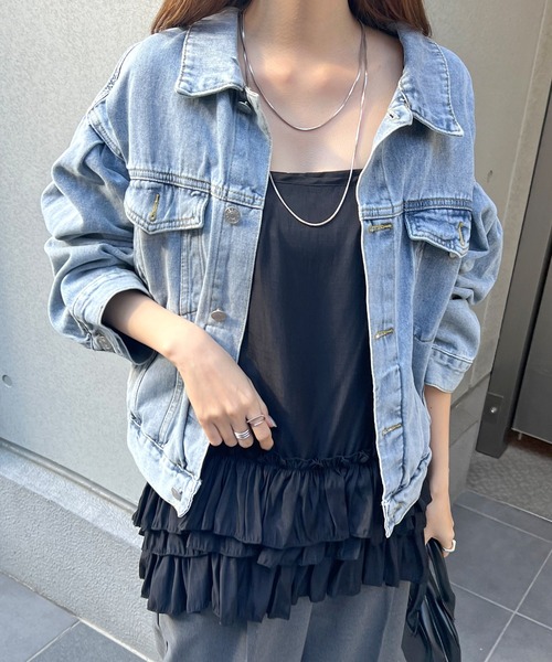 Futier land(フューティアランド)の「裾フリルキャミソール(キャミソール・レディース・ブラック/アイボリー/グレー/ホワイト/ブラック系その他・FREE)」の8枚目の写真