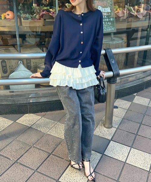 Futier land(フューティアランド)の「裾フリルキャミソール(キャミソール・レディース・ブラック/アイボリー/グレー/ホワイト/ブラック系その他・FREE)」の12枚目の写真