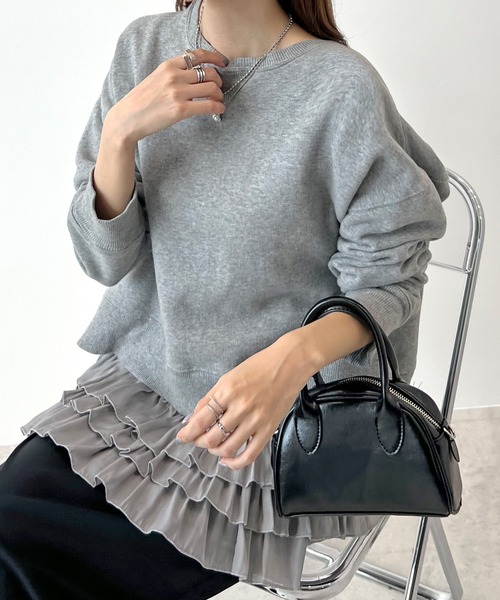 Futier land(フューティアランド)の「裾フリルキャミソール(キャミソール・レディース・ブラック/アイボリー/グレー/ホワイト/ブラック系その他・FREE)」の14枚目の写真