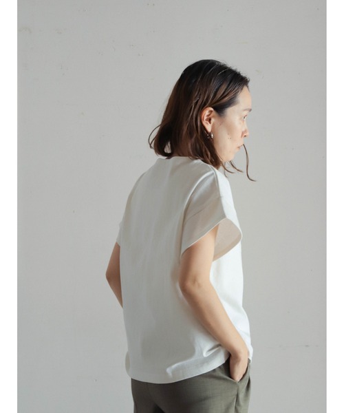 tシャツ カギ針モチーフドッキング　ボートネックP/O レディース セール】カギ針モチーフドッキング ボートネックP/O（Tシャツ