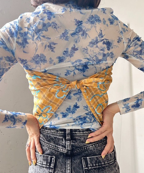 Casselini（キャセリーニ）の「Casselini(キャセリーニ)プリントコットンスカーフ（バンダナ/スカーフ・レディース・イエロー/ブラック/グリーン・FREE）」の16枚目の写真