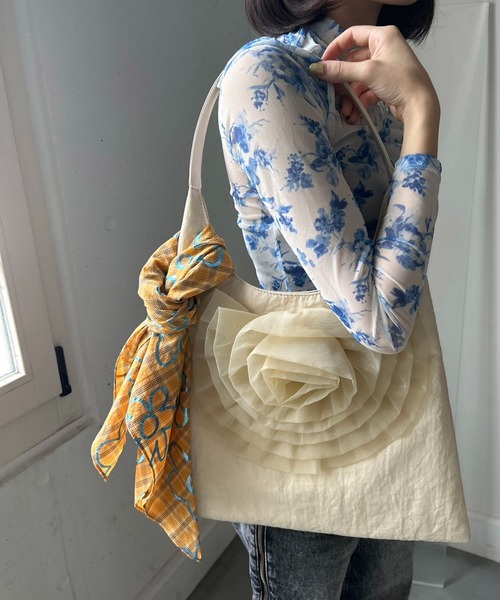 Casselini（キャセリーニ）の「Casselini(キャセリーニ)プリントコットンスカーフ（バンダナ/スカーフ・レディース・イエロー/ブラック/グリーン・FREE）」の17枚目の写真