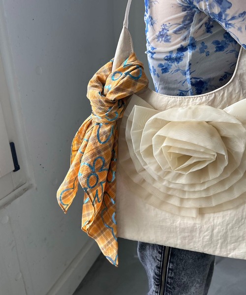 Casselini（キャセリーニ）の「Casselini(キャセリーニ)プリントコットンスカーフ（バンダナ/スカーフ・レディース・イエロー/ブラック/グリーン・FREE）」の18枚目の写真