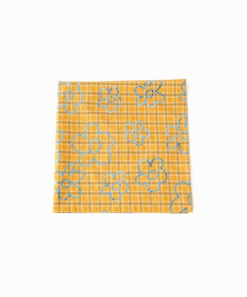 Casselini（キャセリーニ）の「Casselini(キャセリーニ)プリントコットンスカーフ（バンダナ/スカーフ・レディース・イエロー/ブラック/グリーン・FREE）」の7枚目の写真