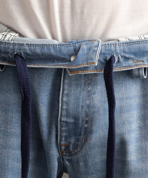 MONSIEUR NICOLE（ムッシュニコル）の「ストレッチデニム ワイドパンツ（デニムパンツ・メンズ・ホワイト/ライトブルー/インディゴブルー・LARGE/MEDIUM/SMALL）」の13枚目の写真