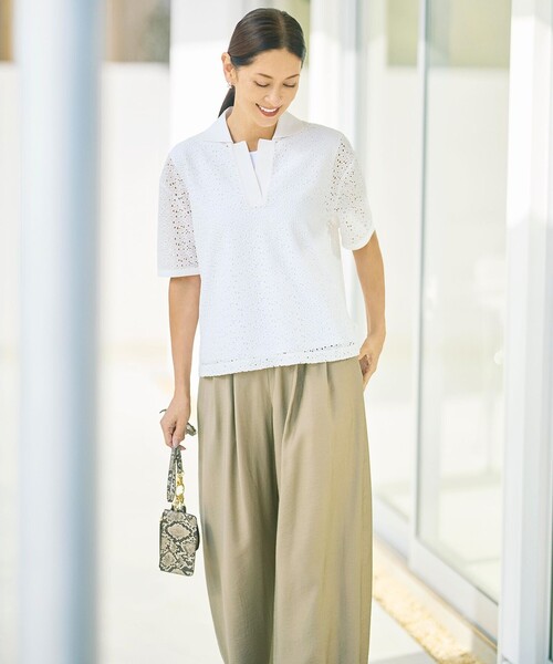 自由区(ジユウク)の「エアリーツイルワイド パンツ(その他パンツ・レディース・ベージュ系/ダルブルー系/グレー系/グリーン系/ベージュ系2/ブラウン系/ネイビー系/サックスブルー系・38/40/36)」の10枚目の写真
