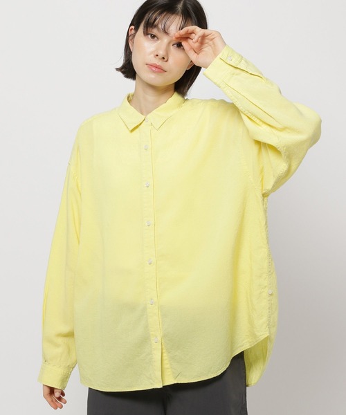 niko and...(ニコアンド)の「COMFORTリネンタックシャツ(シャツ/ブラウス・レディース・イエロー/アイボリー/グリーン/チャコール・MEDIUM/LARGE)」の14枚目の写真