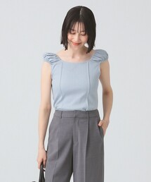 Ray BEAMS | ハリヌキ テレコ フレンチ パフスリーブ Tシャツ(Tシャツ/カットソー)