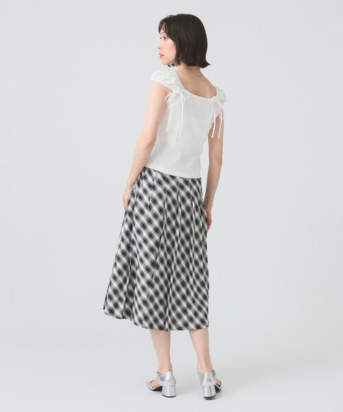 Ray BEAMS（レイビームス）の「ハリヌキ テレコ フレンチ パフスリーブ Tシャツ（Tシャツ/カットソー・レディース・サックスブルー/ホワイト・ONE SIZE）」の3枚目の写真