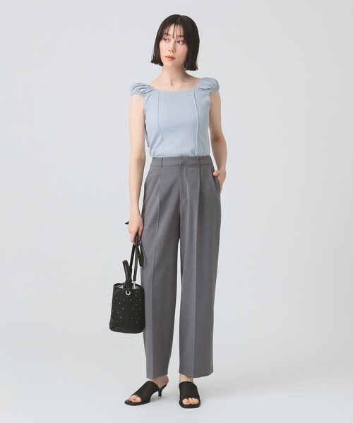 Ray BEAMS（レイビームス）の「ハリヌキ テレコ フレンチ パフスリーブ Tシャツ（Tシャツ/カットソー・レディース・サックスブルー/ホワイト・ONE SIZE）」の7枚目の写真