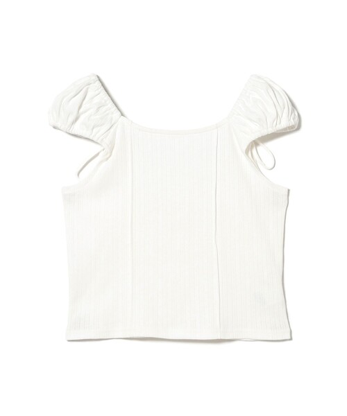 Ray BEAMS（レイビームス）の「ハリヌキ テレコ フレンチ パフスリーブ Tシャツ（Tシャツ/カットソー・レディース・サックスブルー/ホワイト・ONE SIZE）」の11枚目の写真