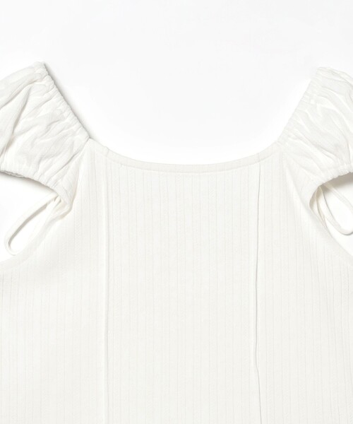 Ray BEAMS（レイビームス）の「ハリヌキ テレコ フレンチ パフスリーブ Tシャツ（Tシャツ/カットソー・レディース・サックスブルー/ホワイト・ONE SIZE）」の12枚目の写真