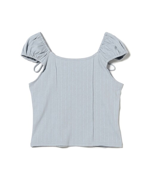 Ray BEAMS（レイビームス）の「ハリヌキ テレコ フレンチ パフスリーブ Tシャツ（Tシャツ/カットソー・レディース・サックスブルー/ホワイト・ONE SIZE）」の18枚目の写真