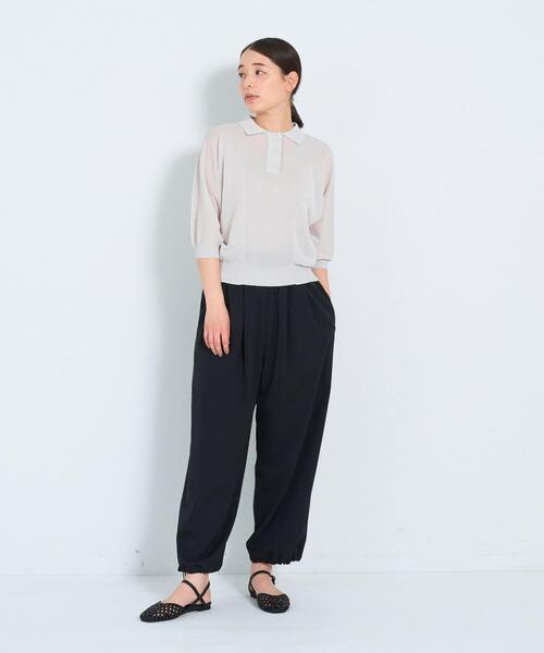 ADIEU TRISTESSE（アデュートリステス）の「KOYORI ポロニット（ニット/セーター・レディース・ライトグレー/ミント/ブラック・FREE）」の4枚目の写真