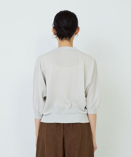 ADIEU TRISTESSE（アデュートリステス）の「KOYORI ポロニット（ニット/セーター・レディース・ライトグレー/ミント/ブラック・FREE）」の10枚目の写真