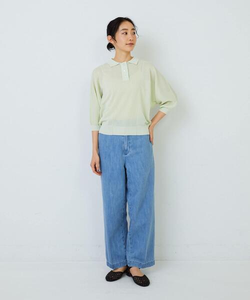 ADIEU TRISTESSE（アデュートリステス）の「KOYORI ポロニット（ニット/セーター・レディース・ライトグレー/ミント/ブラック・FREE）」の13枚目の写真